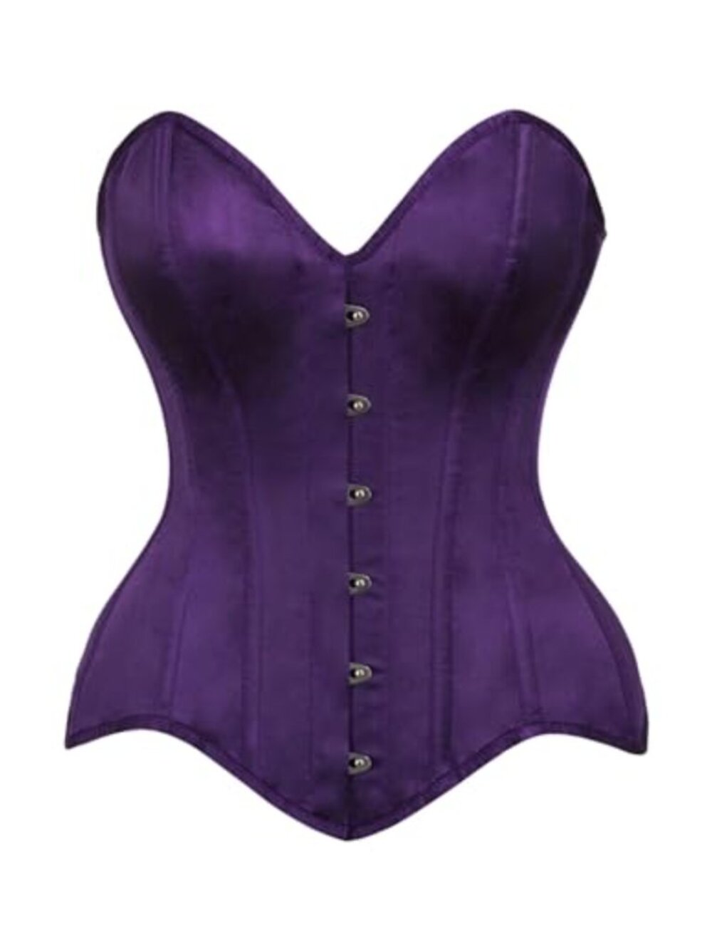 Overbust Corset Steel Boned Sweetheart Neck Front Busk